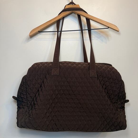 Vera Bradley Women's Quilted Weekender Large Duffle Bag Brown - Picture 9 of 11